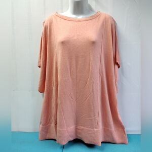 NWOT H By HALSTON  Women's Crossover Back Top  Tunic Coral 3X
